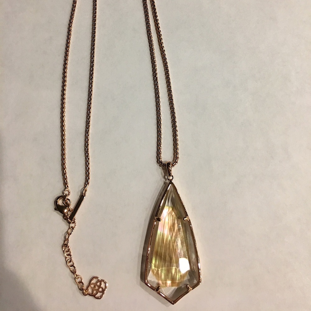 Kendra Scott long Carole necklace in brown pearl